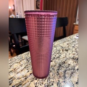 Light Pink grid venti tumbler